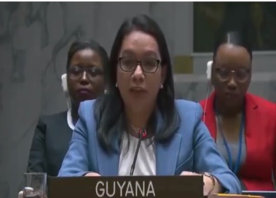 GUYANA-Guyana explains the decision to abstain from the US draft resolution on Gaza.
