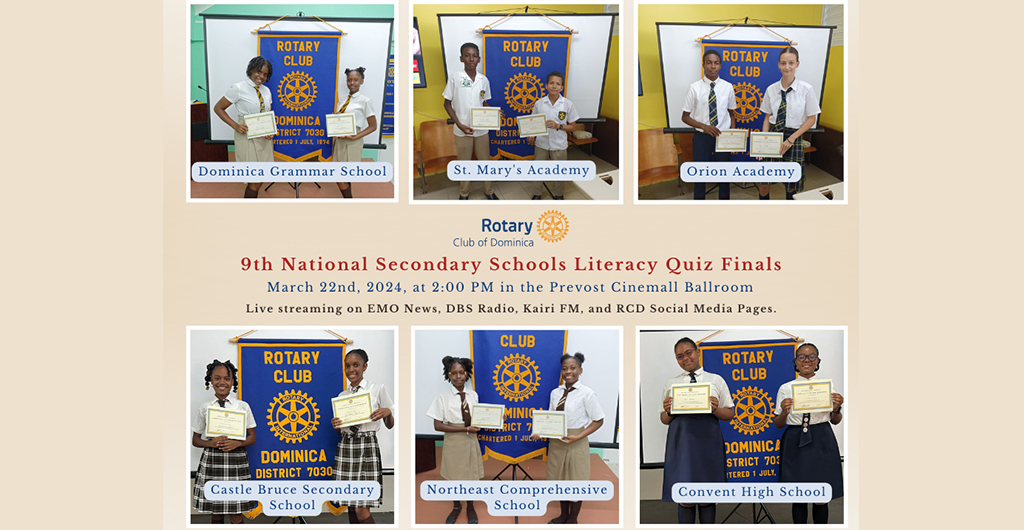 Rotary Club of Dominica announces finals of the 9th Annual National Secondary Schools Literacy Quiz Competition