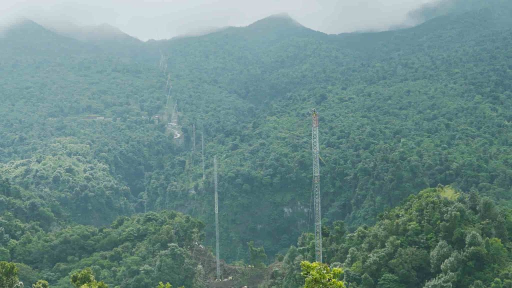Dominica Cable Car Project: Work progressing on Tower 7, shows promising signs