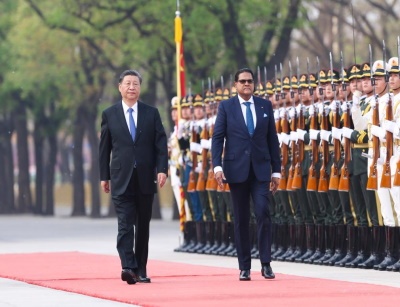 CHINA-Suriname President holds talks with President Xi.